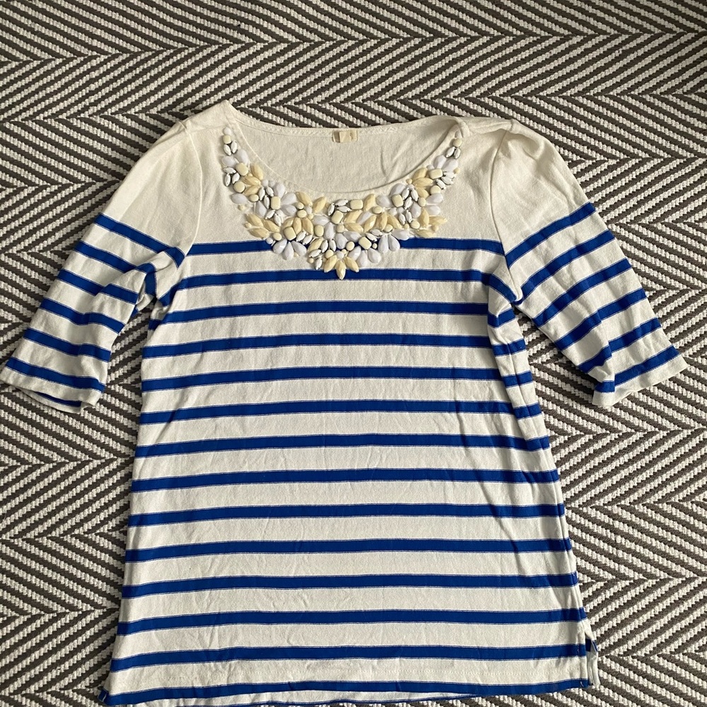 J. Crew embellished sailor shirt